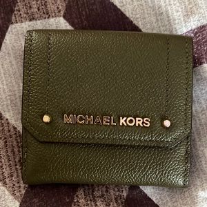 Olive green and gold Micheal kors mini wallet
